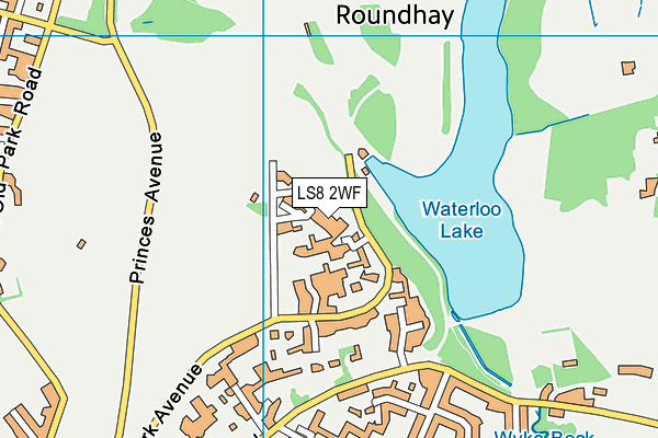 LS8 2WF map - OS VectorMap District (Ordnance Survey)