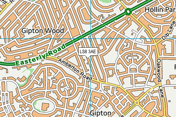 LS8 3AE map - OS VectorMap District (Ordnance Survey)