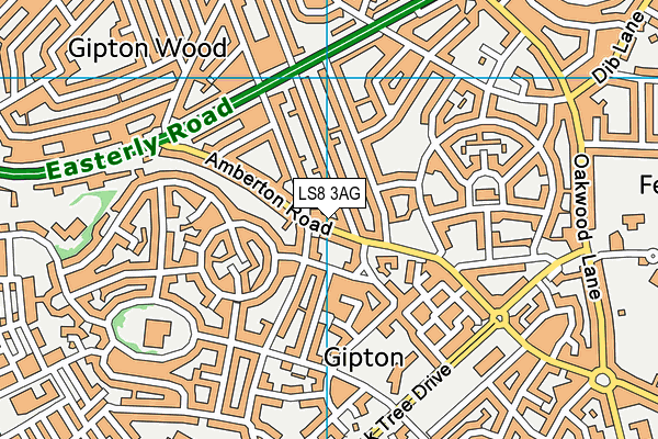 LS8 3AG map - OS VectorMap District (Ordnance Survey)