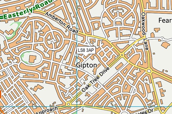 LS8 3AP map - OS VectorMap District (Ordnance Survey)