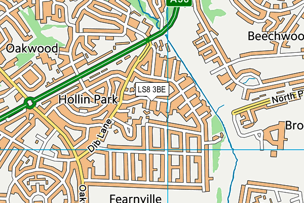 LS8 3BE map - OS VectorMap District (Ordnance Survey)