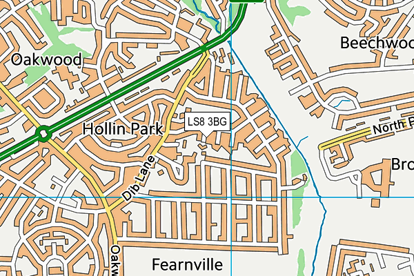 LS8 3BG map - OS VectorMap District (Ordnance Survey)