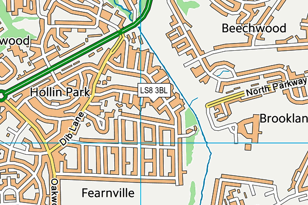 LS8 3BL map - OS VectorMap District (Ordnance Survey)