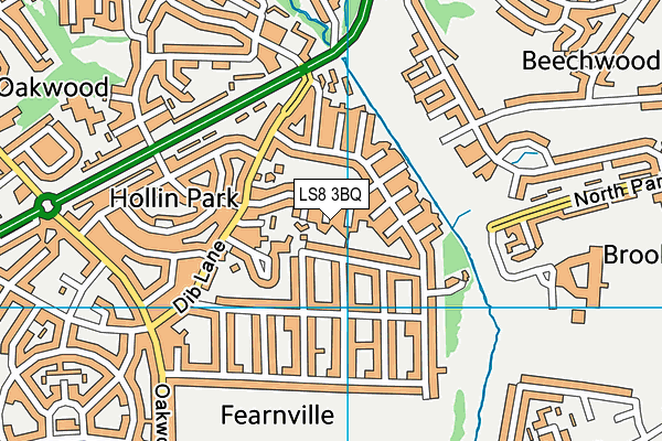 LS8 3BQ map - OS VectorMap District (Ordnance Survey)