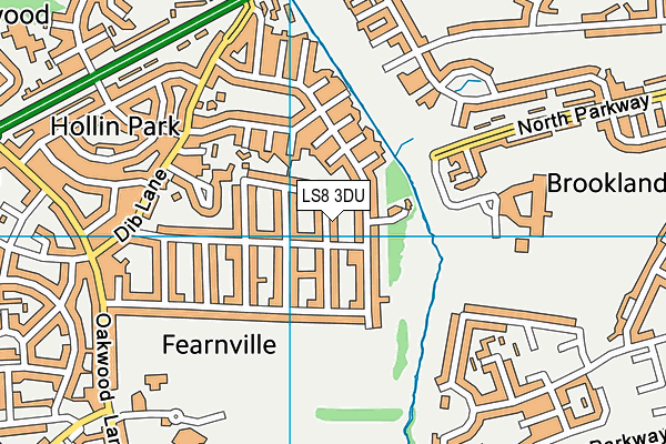 LS8 3DU map - OS VectorMap District (Ordnance Survey)