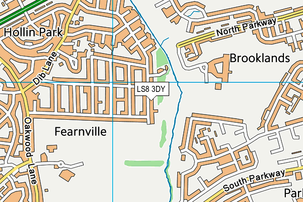 LS8 3DY map - OS VectorMap District (Ordnance Survey)