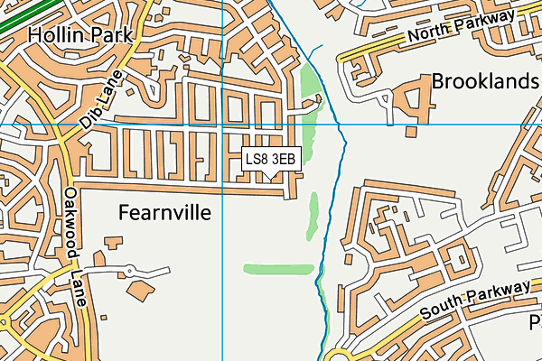 LS8 3EB map - OS VectorMap District (Ordnance Survey)