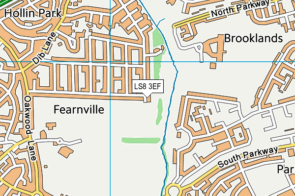 LS8 3EF map - OS VectorMap District (Ordnance Survey)