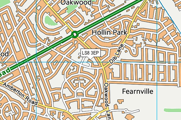 LS8 3EP map - OS VectorMap District (Ordnance Survey)