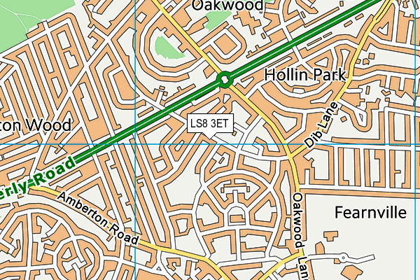 LS8 3ET map - OS VectorMap District (Ordnance Survey)