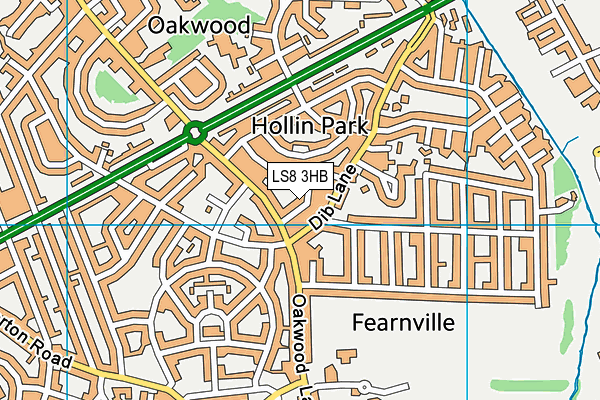 LS8 3HB map - OS VectorMap District (Ordnance Survey)