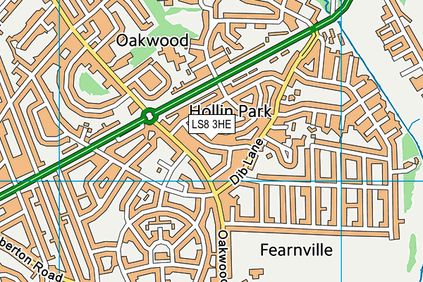 LS8 3HE map - OS VectorMap District (Ordnance Survey)