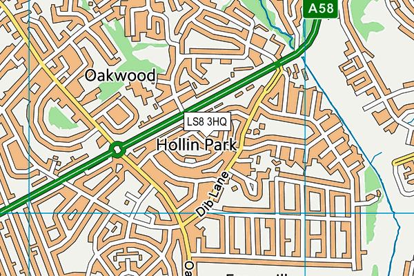 LS8 3HQ map - OS VectorMap District (Ordnance Survey)