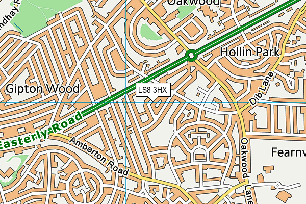 LS8 3HX map - OS VectorMap District (Ordnance Survey)