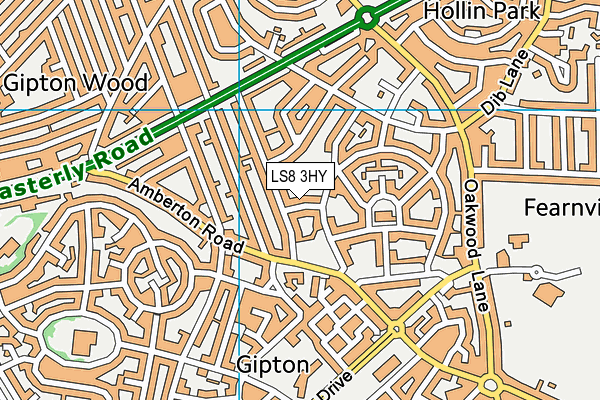 LS8 3HY map - OS VectorMap District (Ordnance Survey)