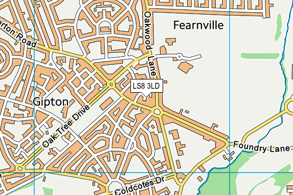 LS8 3LD map - OS VectorMap District (Ordnance Survey)