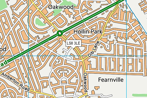 LS8 3LE map - OS VectorMap District (Ordnance Survey)