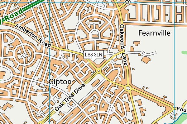 LS8 3LN map - OS VectorMap District (Ordnance Survey)