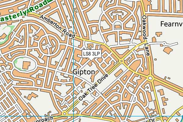 LS8 3LP map - OS VectorMap District (Ordnance Survey)