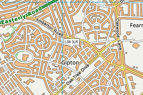 LS8 3LR map - OS VectorMap District (Ordnance Survey)
