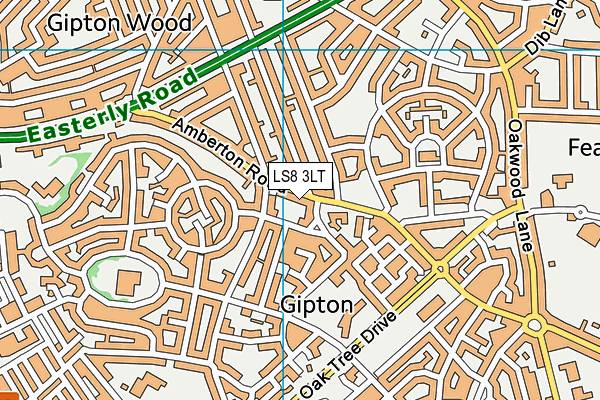 LS8 3LT map - OS VectorMap District (Ordnance Survey)