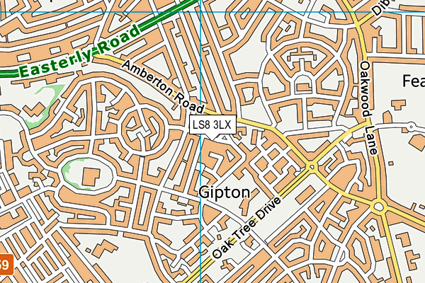 LS8 3LX map - OS VectorMap District (Ordnance Survey)