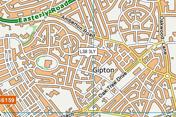 LS8 3LY map - OS VectorMap District (Ordnance Survey)