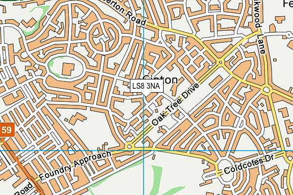 LS8 3NA map - OS VectorMap District (Ordnance Survey)