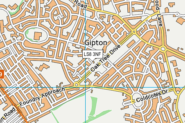 LS8 3NF map - OS VectorMap District (Ordnance Survey)