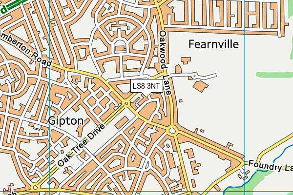 LS8 3NT map - OS VectorMap District (Ordnance Survey)