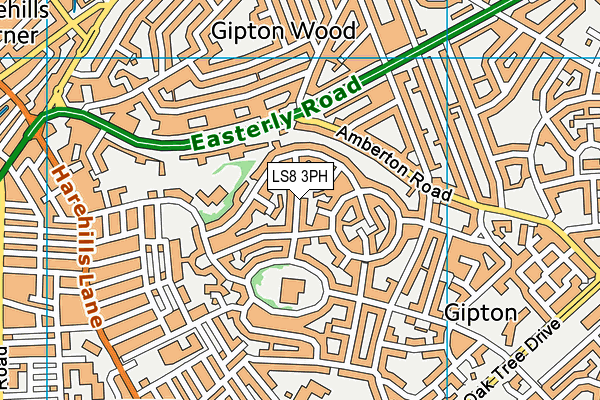 LS8 3PH map - OS VectorMap District (Ordnance Survey)