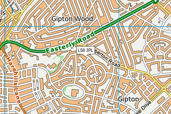 LS8 3PL map - OS VectorMap District (Ordnance Survey)