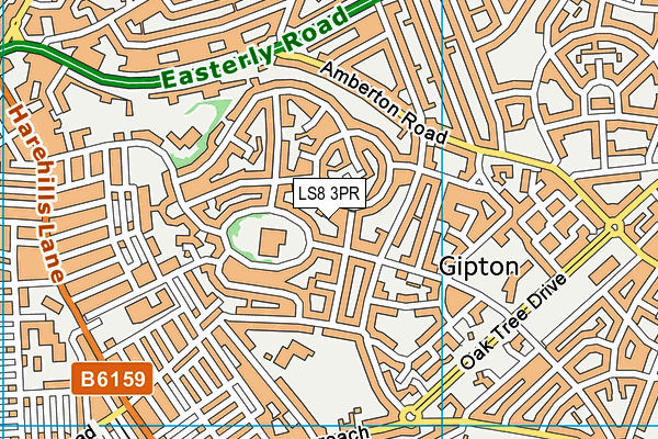 LS8 3PR map - OS VectorMap District (Ordnance Survey)