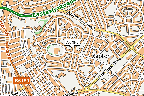 LS8 3PS map - OS VectorMap District (Ordnance Survey)