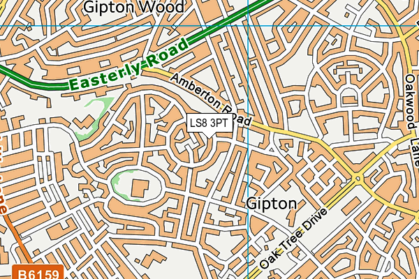 LS8 3PT map - OS VectorMap District (Ordnance Survey)