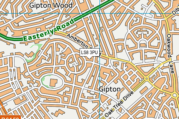 LS8 3PU map - OS VectorMap District (Ordnance Survey)