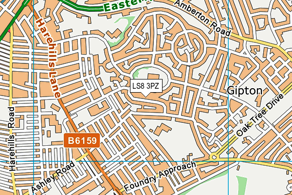 LS8 3PZ map - OS VectorMap District (Ordnance Survey)