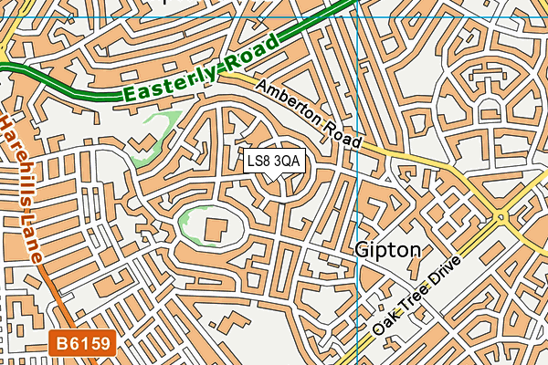 LS8 3QA map - OS VectorMap District (Ordnance Survey)