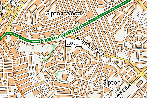 LS8 3QF map - OS VectorMap District (Ordnance Survey)