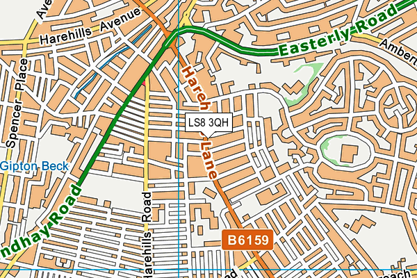 LS8 3QH map - OS VectorMap District (Ordnance Survey)