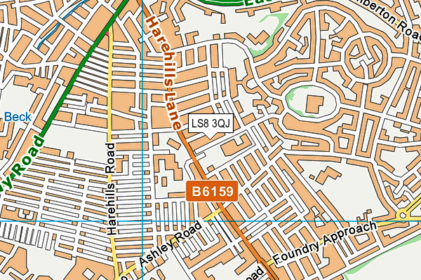 LS8 3QJ map - OS VectorMap District (Ordnance Survey)