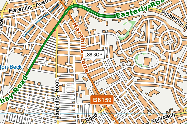 LS8 3QP map - OS VectorMap District (Ordnance Survey)