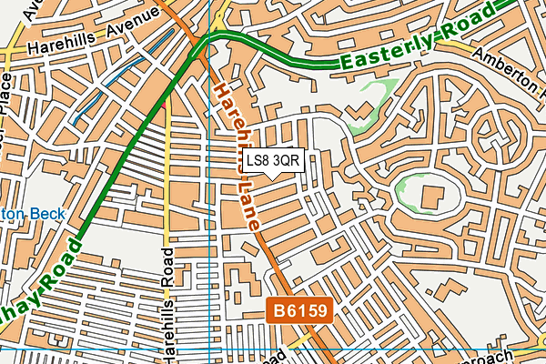 LS8 3QR map - OS VectorMap District (Ordnance Survey)