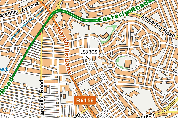 LS8 3QS map - OS VectorMap District (Ordnance Survey)