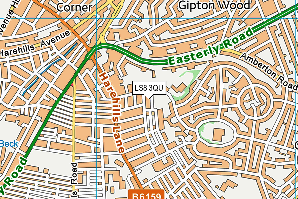 LS8 3QU map - OS VectorMap District (Ordnance Survey)