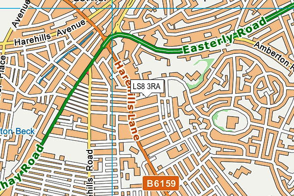 LS8 3RA map - OS VectorMap District (Ordnance Survey)