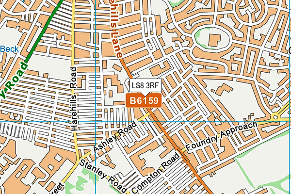 LS8 3RF map - OS VectorMap District (Ordnance Survey)