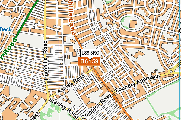 LS8 3RG map - OS VectorMap District (Ordnance Survey)