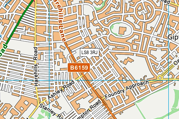 LS8 3RJ map - OS VectorMap District (Ordnance Survey)