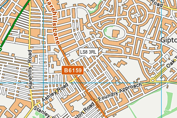 LS8 3RL map - OS VectorMap District (Ordnance Survey)